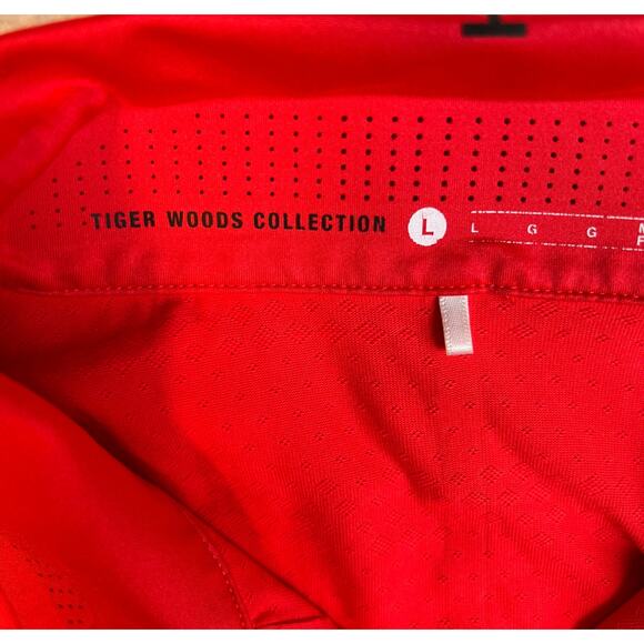 Nike Tiger Woods Polo Shirt Mens Large Red Dri Fit Golf Casual Performance - Picture 4 of 7